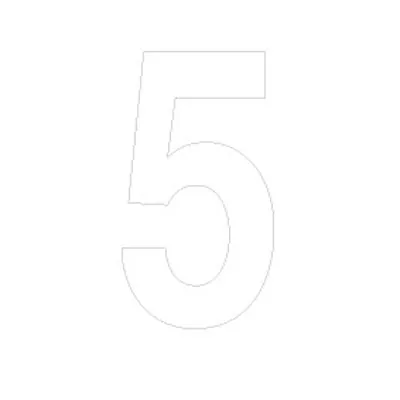 Chiffre adhésif 5 90 mm PickUp Mono Nobel – Blanc - Lettrage adhésif - Lettres et chiffres adhésifs