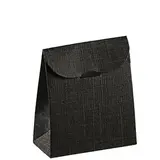 Pochette cadeau noire carton finition luxe 11,5 x 5,5 x 18 cm - Paquet de 10