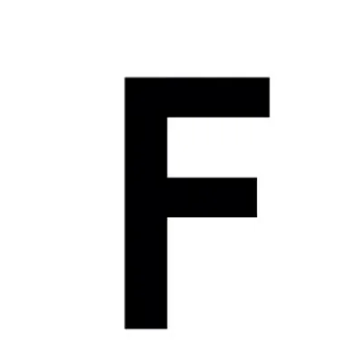 Sticker lettre F autocollante H 200 mm - Lettre autocollante - Noir - Lettres et chiffres adhésifs