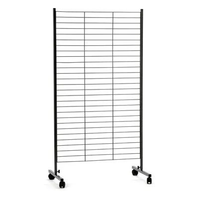 Grille d'exposition sur pied 85,5 x 159 cm Métal - Présentoir grille - Noir - Présentoirs grilles