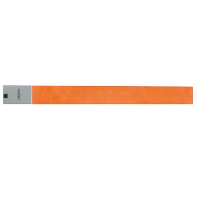 Bracelet papier indéchirable numéroté Tyvek 19 x 250 mm - Bracelet d'identification - Orange fluo - Lot de 1000 - Bracelets évènementiels