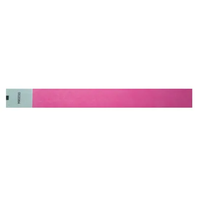 Bracelet papier indéchirable numéroté Tyvek 19 x 250 mm - Bracelet d'identification - Rose fluo - Lot de 1000 - Bracelets évènementiels