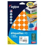 Pastille adhésive permanente Orange ø 24 mm Agipa - Pastille de signalisation - Étui de 400 - Étiquettes adhésives Soldes, Étiquettes promotionnelles