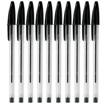 Stylo bille Bic Cristal Original - Pointe moyenne 1 mm - Noir - Boîte de 50 - Stylos billes