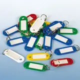 Porte-clés à étiquette et anneau multicolore - Porte-clés en plastique colorés - Lot de 100