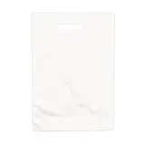 Sac plastique poignées découpées renforcées PEBD 55µ 35 x 45 x 4 cm - Blanc - Lot de 100 - Sacs plastique unis, poignées découpées