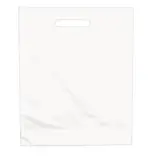 Sac plastique poignées découpées renforcées PEBD 55µ 50 x 50 x 5 cm - Blanc - Lot de 100 - Sacs plastique unis, poignées découpées