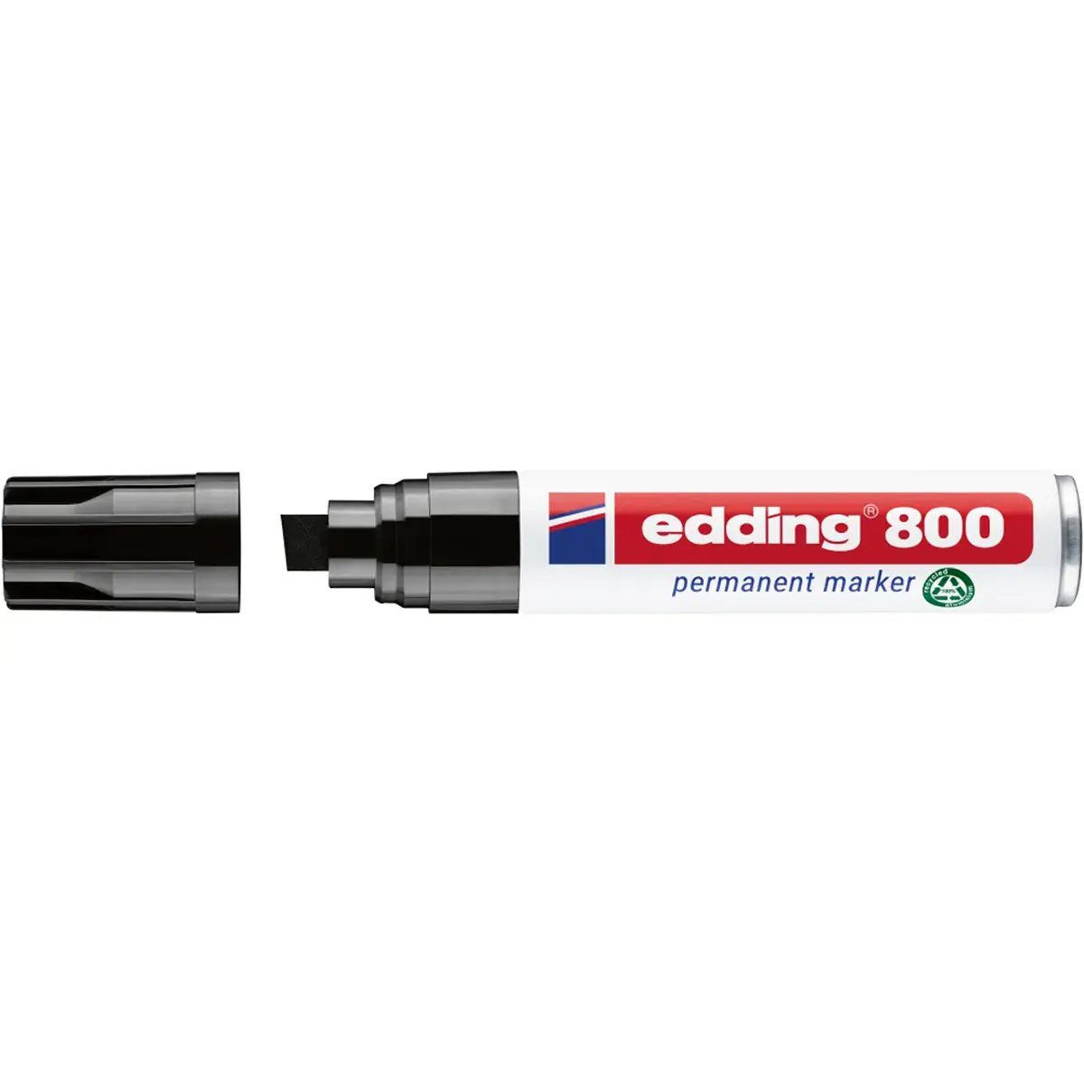 Marqueur Permanent Edding e-800 XL Alu Recyclé - Pointe Biseautée 4-12 mm - Noir - Marqueurs