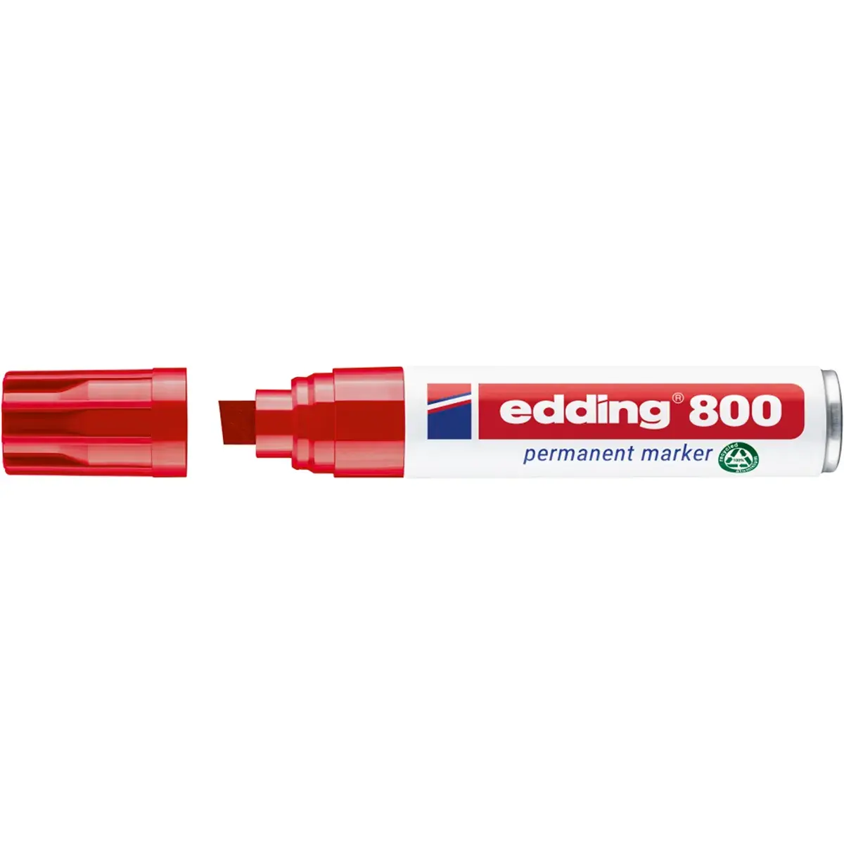 Marqueur Permanent Edding e-800 XL Alu Recyclé - Pointe Biseautée 4-12 mm - Rouge - Marqueurs