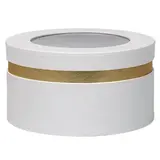 Boîtes rondes à fenêtre blanc et cuivre 19,5x10,2cm – Paquet de 4 - Boites cloches