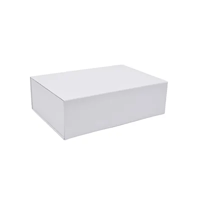 Boîte cadeau carton pliable blanche 33 x 22 x H 10 cm, 1200g/m² - Paquet de 5 - Boites cadeaux carton pliables