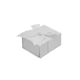 Boîte cadeau tissu avec noeud blanc mat 13,5 x 10 x 6 cm, paquet de 5 - Boites cadeaux carton pliables