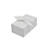 Boîte cadeau tissu avec noeud blanc mat 18 x 10 x 7 cm, paquet de 5 - Boites cadeaux carton pliables
