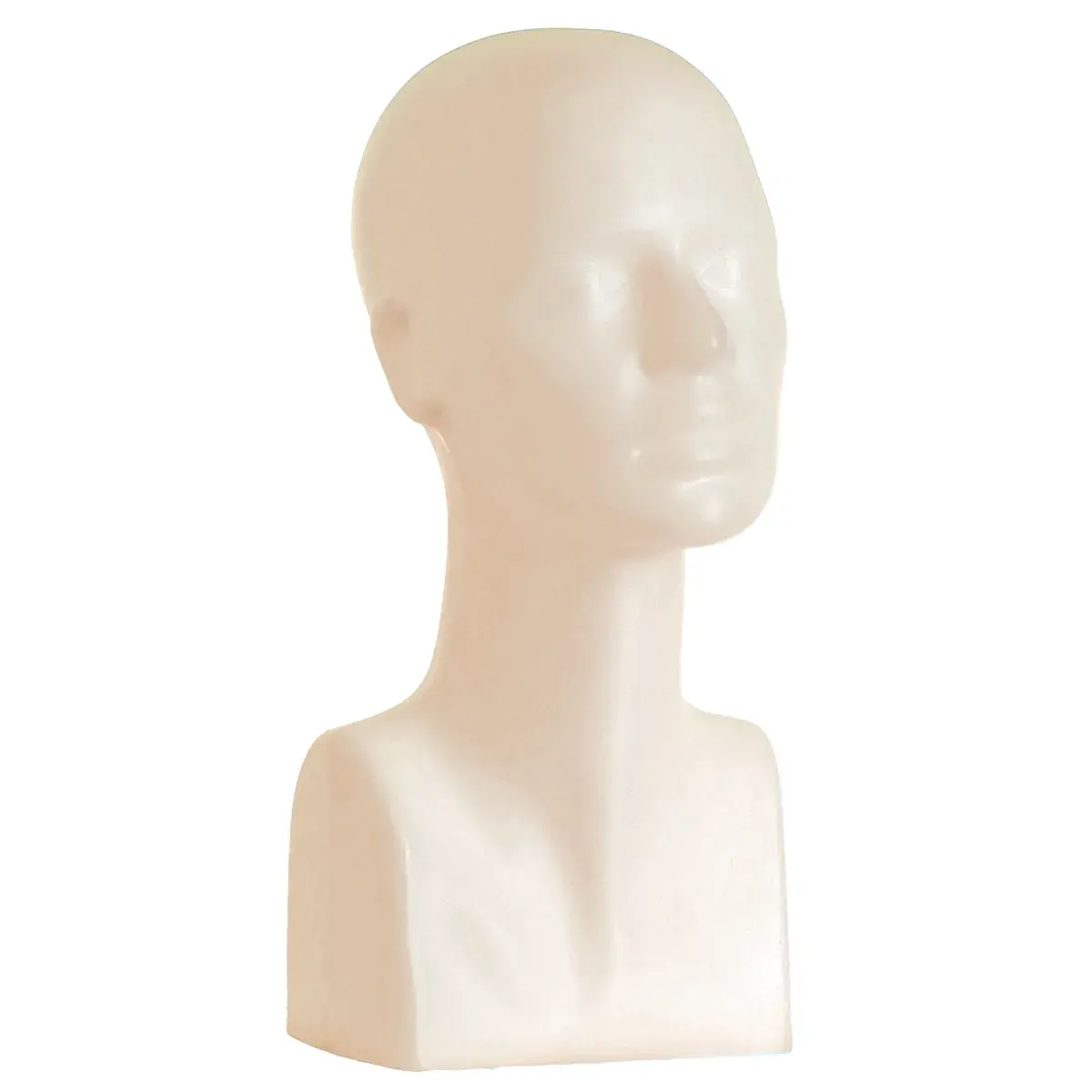 Tête mannequin femme plastique H 38 cm - Tête pour perruque, chapeau - Chair - Têtes mannequin, têtes à perruque