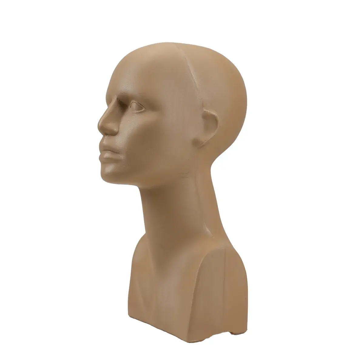 Tête mannequin femme plastique H 38 cm - Tête pour perruque, chapeau - Chair - Têtes mannequin, têtes à perruque-3
