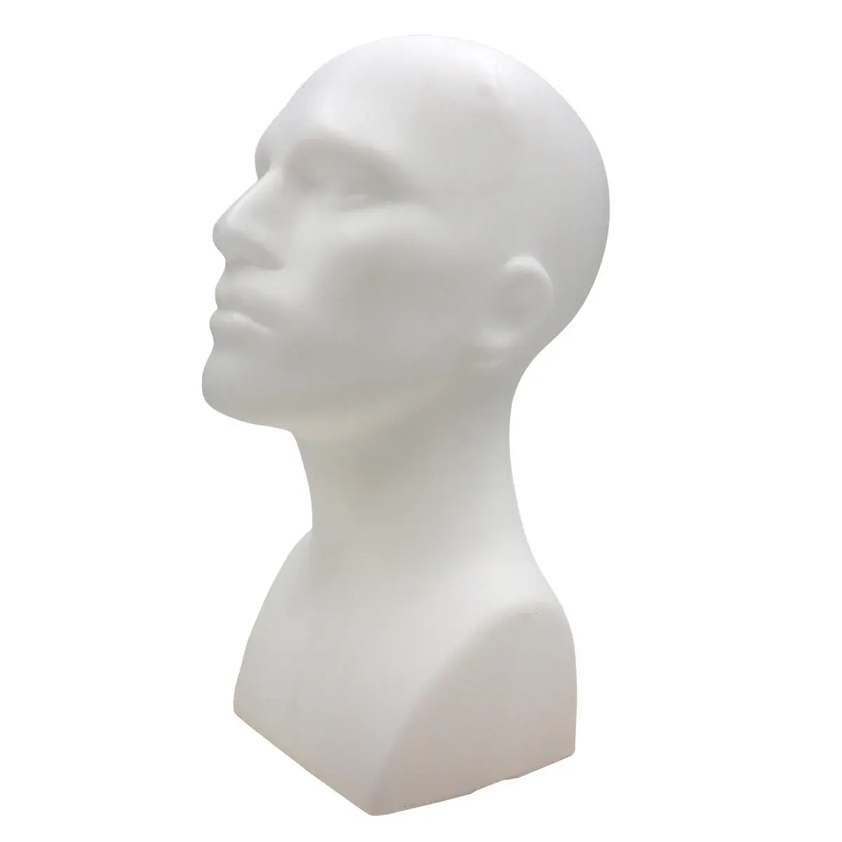 Tête mannequin homme plastique H 40 cm - Tête pour perruque, chapeau - Blanc - Têtes mannequin, têtes à perruque-2