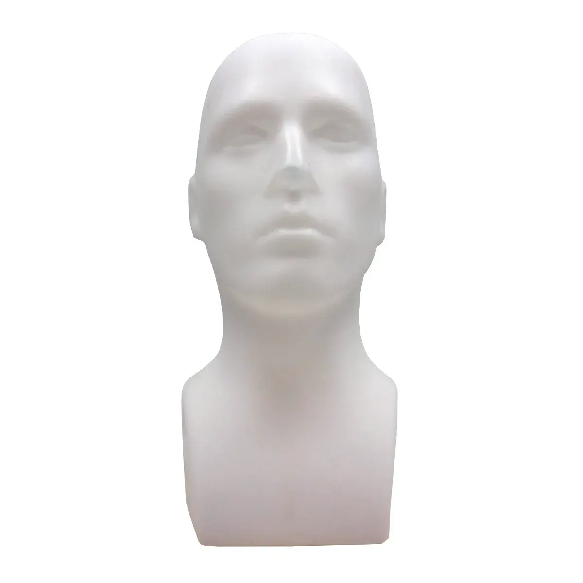 Tête mannequin homme plastique H 40 cm - Tête pour perruque, chapeau - Blanc - Têtes mannequin, têtes à perruque-4