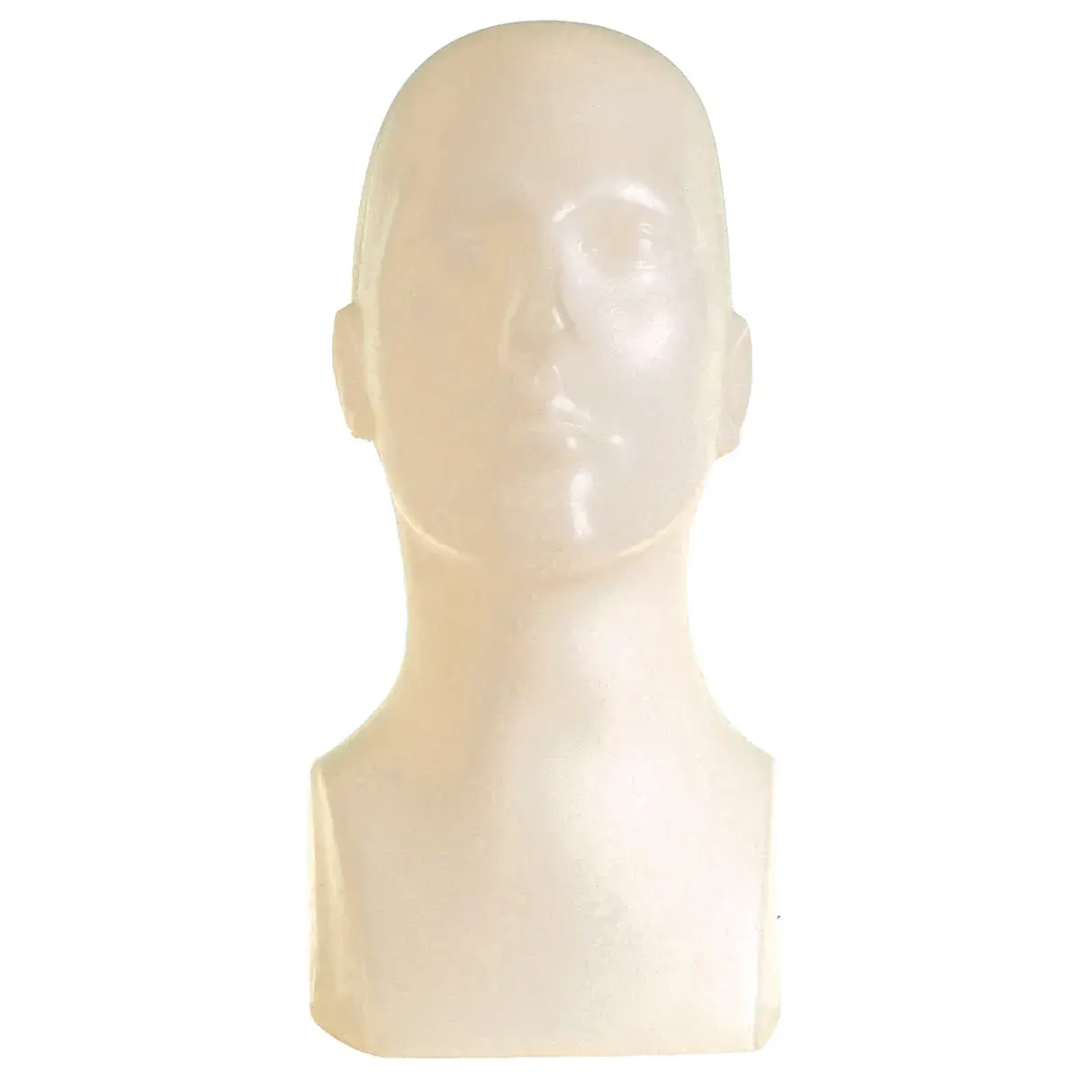 Tête mannequin homme plastique H 40 cm - Tête pour perruque, chapeau - Chair - Têtes mannequin, têtes à perruque