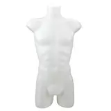 Buste homme plastique H 87 cm - Torse homme plastique - Blanc - Bustes mannequins hommes