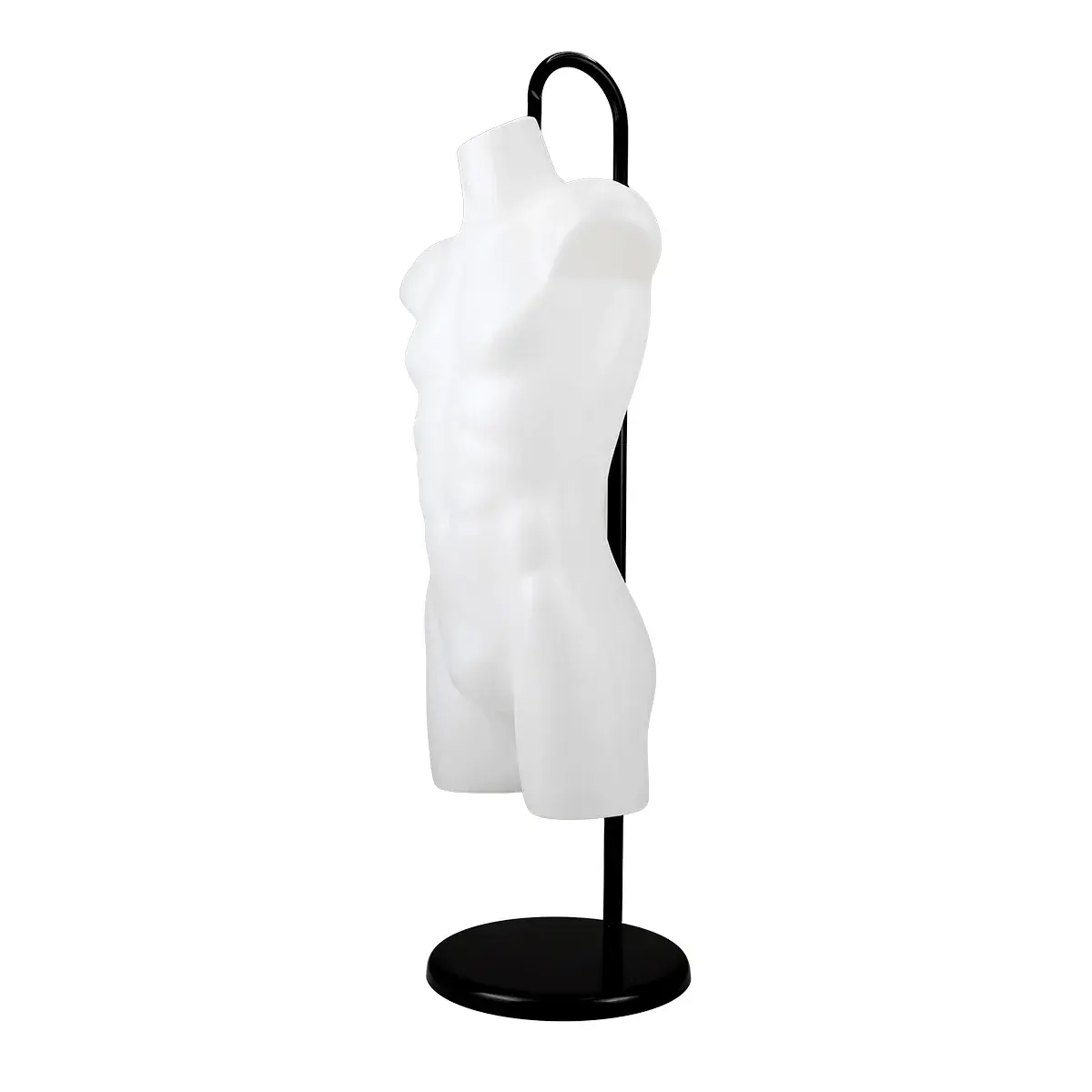 Buste homme plastique H 87 cm - Torse homme plastique - Blanc - Bustes mannequins hommes-10