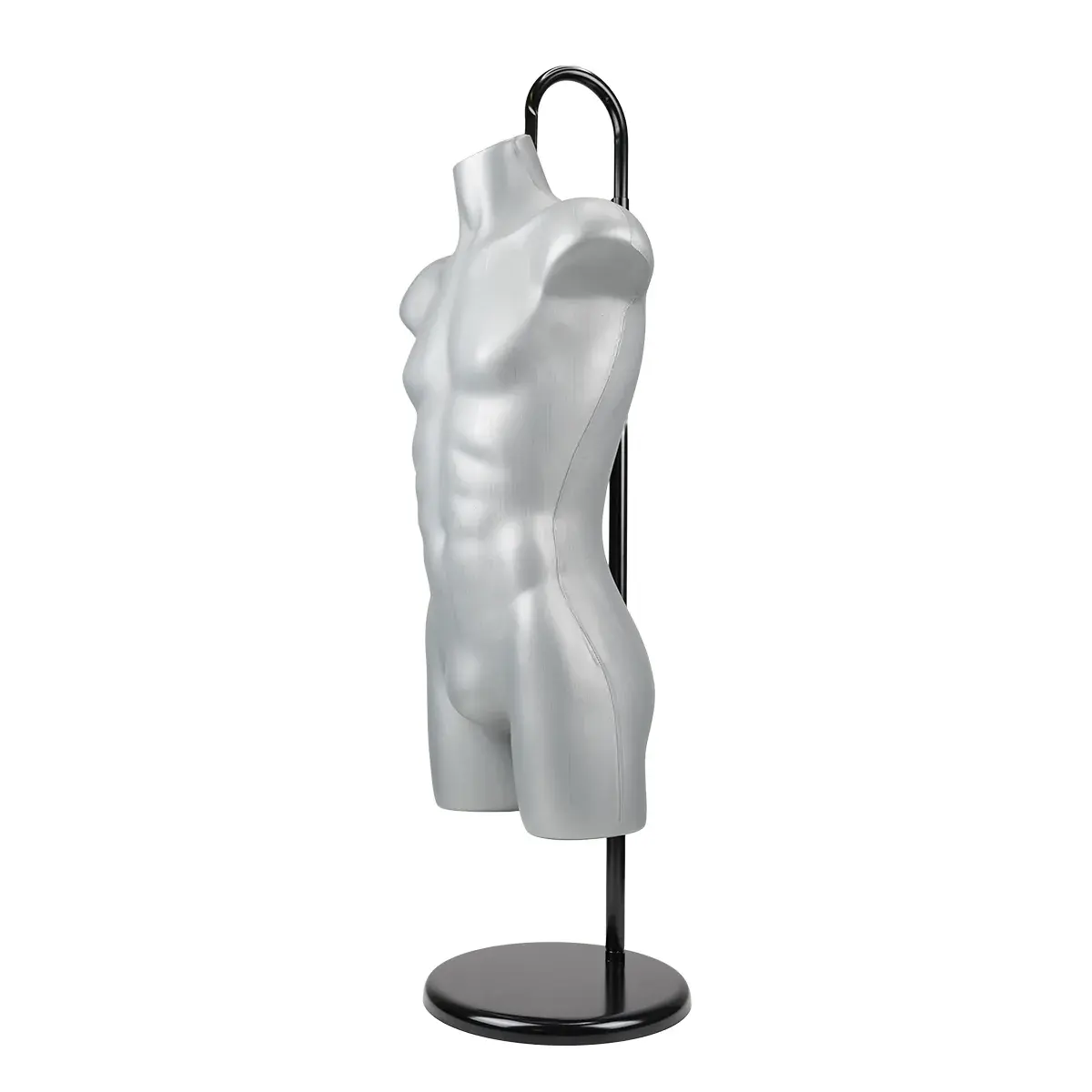 Buste homme plastique H 87 cm - Torse homme plastique - Gris - Bustes mannequins hommes-11
