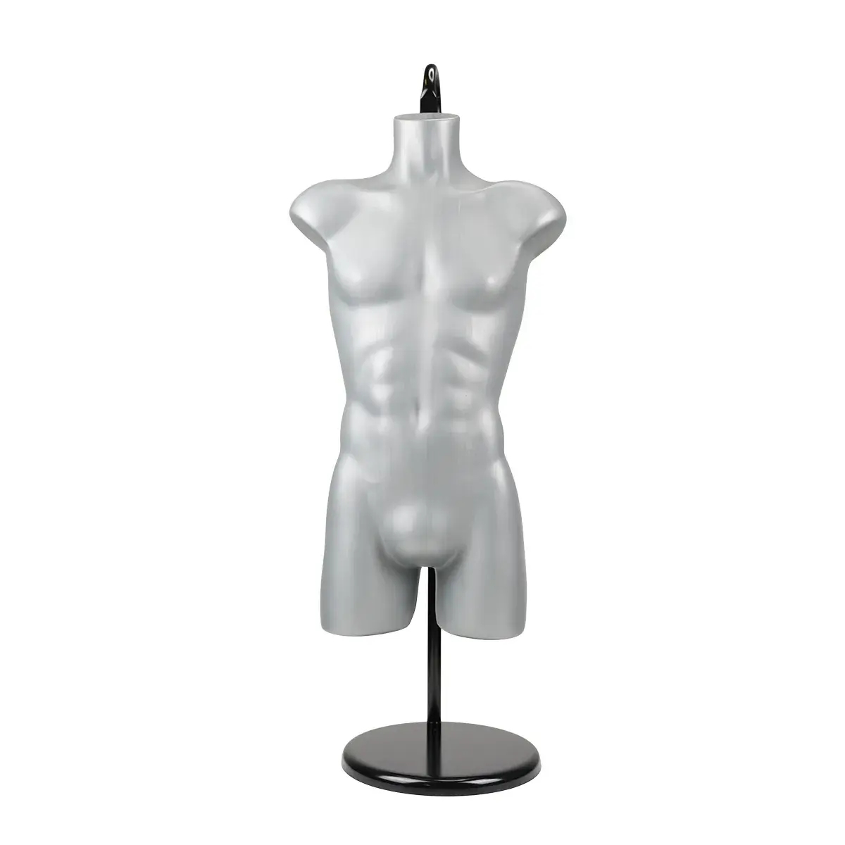 Buste homme plastique H 87 cm - Torse homme plastique - Gris - Bustes mannequins hommes-12