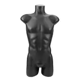 Buste homme plastique H 87 cm - Torse homme plastique - Noir - Bustes mannequins hommes