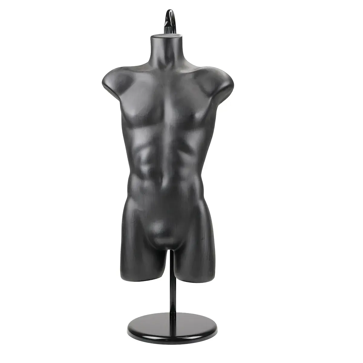 Buste homme plastique H 87 cm - Torse homme plastique - Noir - Bustes mannequins hommes-7