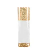 Sachet polypro fond PP Dentelle Or 14 x 30,5 cm 35µ - Sachet confiserie - Sachet bonbons - Lot de 100