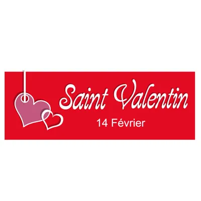 Affiche Saint Valentin 70 x 25 cm rouge - Affiche vitrine - Affiches Saisonnières