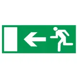 Panneau Sortie de Secours flèche à gauche autocollant - Pictogramme sortie de secours - Signalétique de sécurité