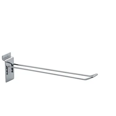 Broche double pour panneau rainuré ø 4 mm x L 25 cm - Tige double - Chrome - Lot de 20 - Broches doubles pour panneaux rainurés