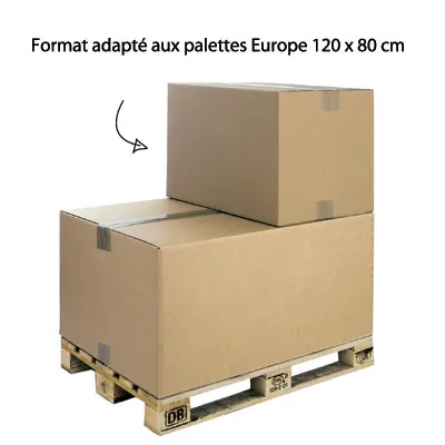 Caisse carton - Caisse américaine carton - Carton double cannelure 80 x 60 x 30 cm - Caisses américaines cartons-3