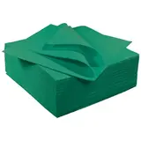 Serviette Celisoft non tissée 40 x 40 cm - Serviette jetable - Serviette de table papier - Vert sapin - Paquet de 50
