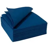 Serviette Celisoft non tissée 40 x 40 cm - Serviette jetable - Serviette de table papier - Bleu marine - Paquet de 50