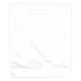 Sac plastique poignées découpées renforcées PEBD 55µ 60 x 60 x 5 cm - Blanc - Lot de 100 - Sacs plastique unis, poignées découpées