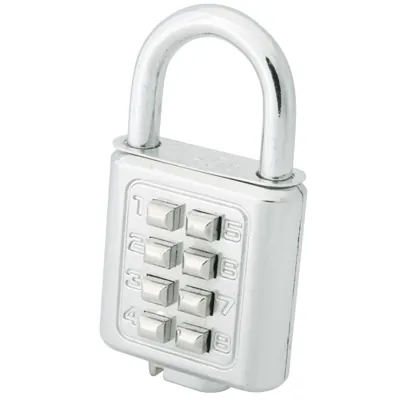 Cadenas à combinaison digitale 8 chiffres 35 mm Safetool Wonday - Cadenas à code - Gris clair - Boîtes à clés, Cadenas