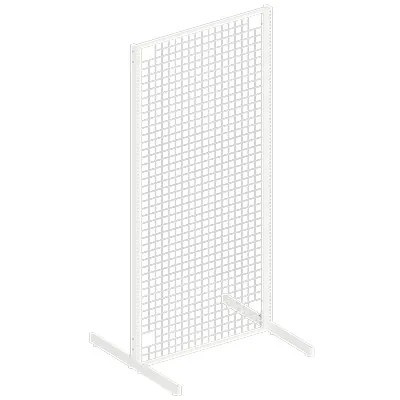Piètement 2 faces double perforation, pas de 25 mm - Ligne Store blanc pas de 25 mm-2