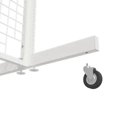 Piètement 2 faces double perforation, pas de 25 mm - Ligne Store blanc pas de 25 mm-3