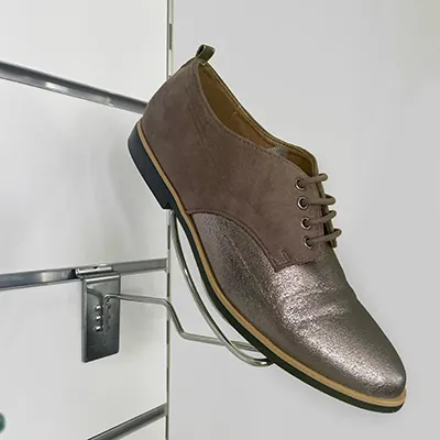 Support chaussure pour panneau rainuré fil métal 18 cm - Présentoir chaussure mural - Porte chaussures, Support chaussures-2