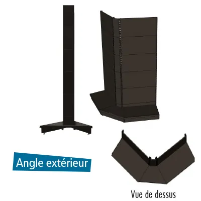 Fond tôle plein d'angle extérieur - Ligne Store noir pas de 25 mm-3