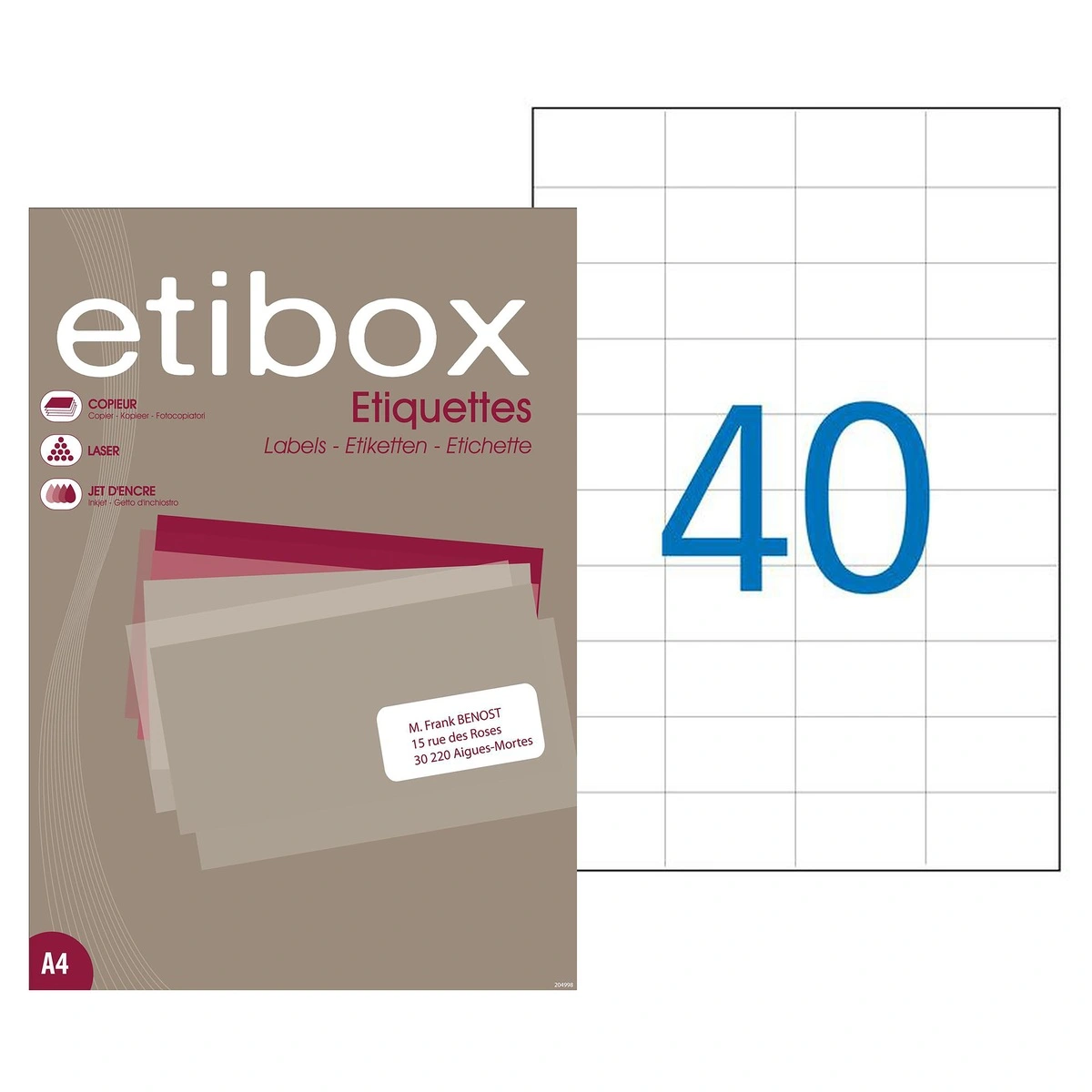 3300 Étiquettes adhésives blanches multi-usages 70 x 25 mm Etibox - Étiquettes adhésives neutres-2