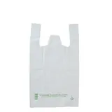 Sac bretelle plastique réutilisable blanc PEBD 10L 50μ 26 x 12 x 45 cm - Lot de 500