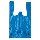 Sac bretelle plastique liassé réutilisable bleu Poissonnerie PEBD 9,39L 26 x 6 x 45 cm - Lot de 500 - Sacs plastique bretelles