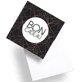 Bon cadeau graphique noir / or / blanc 12 x 12 cm - Paquet de 12 - Bons cadeaux