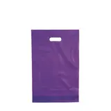 Sac plastique poignées découpées renforcées PEBD 55µ 25 x 38 x 4 cm - Violet - Lot de 100 - Sacs plastique unis, poignées découpées
