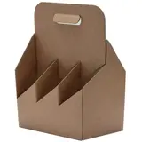 Porte-bouteilles carton kraft 6 bières Steinie 33 cl brun 22,5 + 15 x 32 cm, paquet de 30