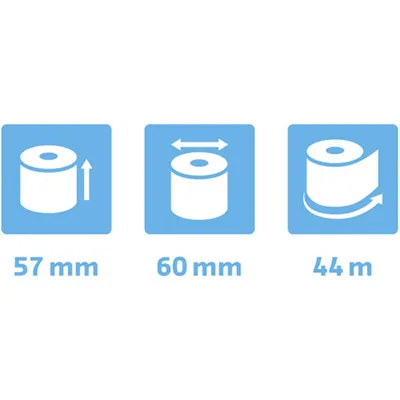 Bobine thermique - Rouleau TPE - Papier thermique 57 x ø 60 mm x L 44 m, mandrin 12 mm - Lot de 10 - Rouleaux TPE, Bobines thermiques-2