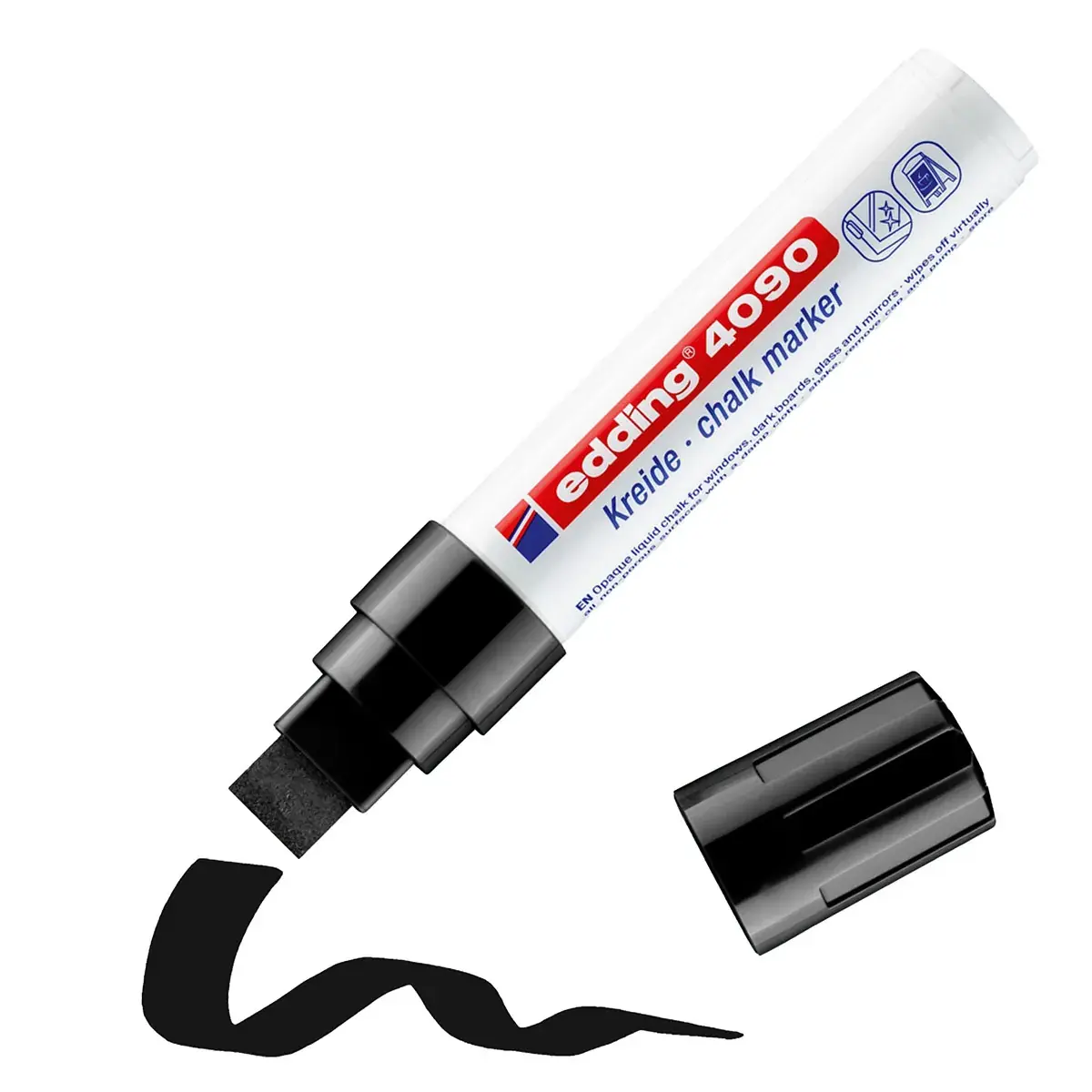 Marqueur effaçable craie liquide Edding e-4090 XL - Pointe Biseautée 4-15 mm - Noir - Marqueurs-2