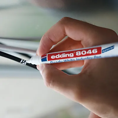 Marqueur blanc spécial industrie Edding 8046 – Pointe 1–3 mm – Permanent prêt à l’emploi - Marqueurs-6